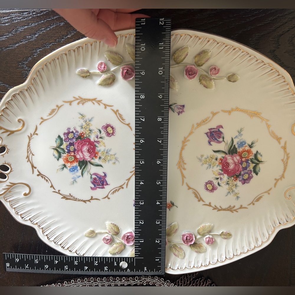 Vintage Large 16” Hand Painted Porcelain Ceramic Perfume Tray Made in Germany - Picture 13 of 13